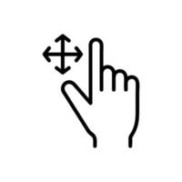 controle op de touchscreen-pictogramvector. geïsoleerde contour symbool illustratie vector