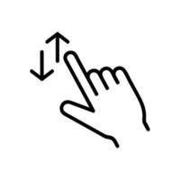 controle op de touchscreen-pictogramvector. geïsoleerde contour symbool illustratie vector