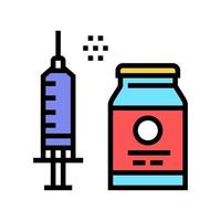 geneesmiddelen vaccin kleur pictogram vectorillustratie vector