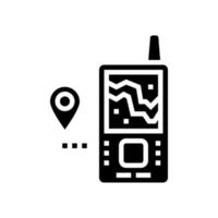 geolokaliseerd apparaat glyph pictogram vectorillustratie vector