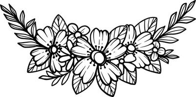 bloemenlijst krans monogram uitnodiging bloemstuk bloem botanische decoratie vector