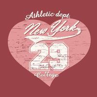 New York City typografie graphics, meisjes t-shirt aquarel afdrukken ontwerp - nyc originele slijtage, vintage print voor sportkleding kleding - vectorillustratie vector