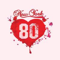 New York City typografie graphics, meisjes t-shirt aquarel afdrukken ontwerp - nyc originele slijtage, vintage print voor sportkleding kleding - vectorillustratie vector