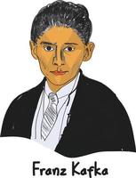 Franz Kafka was een Duitstalige Boheemse romanschrijver en schrijver van korte verhalen, algemeen beschouwd als een van de belangrijkste figuren van de 20e-eeuwse literatuur. vector