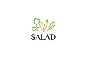 platte verse biologische salade logo ontwerp vector illustratie idee