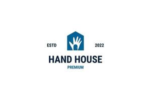 platte hand huis logo ontwerp vector sjabloon illustratie idee
