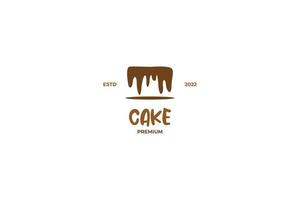 vlakke afbeelding chocoladetaart logo ontwerp vector sjabloon idee