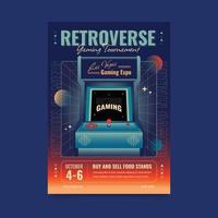 sjabloon voor retro gaming-flyer vector