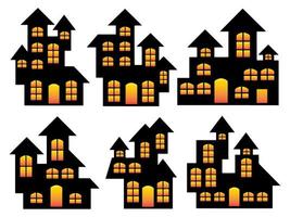 halloween kasteel silhouet vector