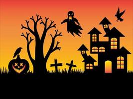 silhouet halloween achtergrond afbeelding vector