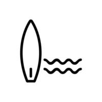 surfplank strand pictogram vector. geïsoleerde contour symbool illustratie vector