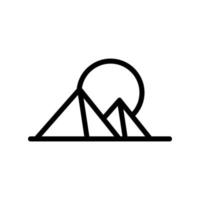 zonsondergang piramide pictogram vector overzicht illustratie