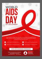 wereld aids dag flyer vector