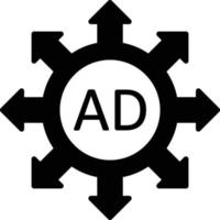 glyph-pictogram voor het indienen van advertenties vector
