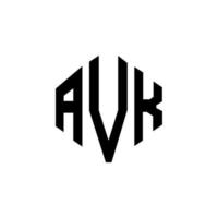 avk letter logo-ontwerp met veelhoekvorm. avk veelhoek en kubusvorm logo-ontwerp. avk zeshoek vector logo sjabloon witte en zwarte kleuren. avk monogram, business en onroerend goed logo.