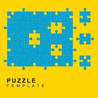 5x6 blauwe puzzel lege sjabloon. vector illustratie