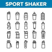 sport shaker gereedschap collectie iconen set vector