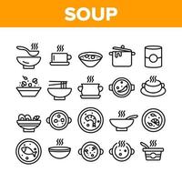 soep verschillende recepten collectie iconen set vector