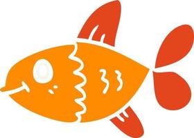 cartoon vis in effen kleurstijl vector