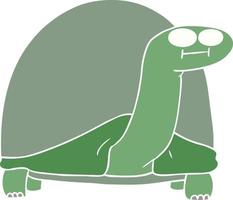 cartoon schildpad in platte kleurstijl vector