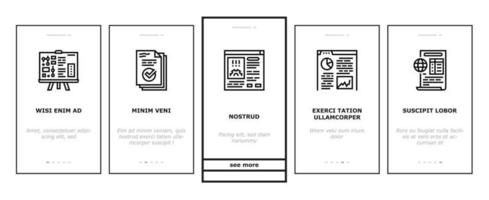 rapporten documentatie onboarding pictogrammen instellen vector