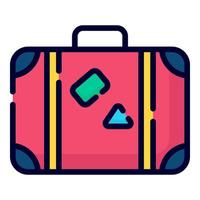bagage vector pictogram. gekleurde omtrekstijl voor web en mobiel.
