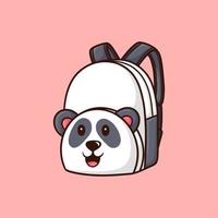 panda vorm kinderen tas cartoon vectorillustratie geïsoleerd vector