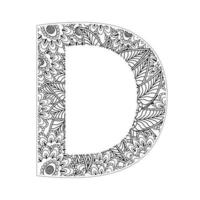 alfabet vintage letters kleurboeken met bloem mandala vector ontwerp voor kinderen activiteit