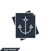 anker tekst pictogram logo vectorillustratie. anker met documentsymboolsjabloon voor grafische en webdesigncollectie vector