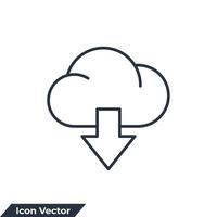 download pictogram logo vectorillustratie. cloud download symboolsjabloon voor grafische en webdesign collectie vector