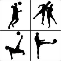 voetballer actie silhouet vector