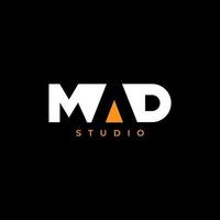 creatieve negatieve ruimte leter mad studio logo vector
