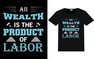 Labor Day typografie en grafisch t-shirtontwerp vector