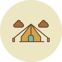 tent gevuld retro vector