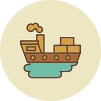 scheepsvervuiling gevuld retro vector