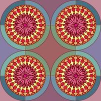 kleurrijk geometrisch bloemencirkels naadloos patroon vector