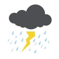 bliksem regenwolken, storm Pictogram vector