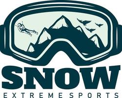 snowboard logo's. winter outdoor activiteit emblemen en symbolen in retro stijl. extreme sport.winter snowboard sport winkel badge. embleem en icoon. berg avontuur vector