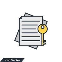 trefwoord pictogram logo vectorillustratie. sleutel- en documentsymboolsjabloon voor grafische en webdesigncollectie vector