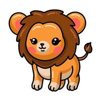 leuke vrolijke baby leeuw cartoon vector
