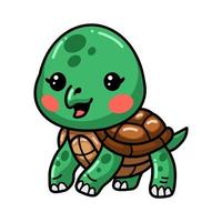 schattige babyschildpad cartoon poseren vector