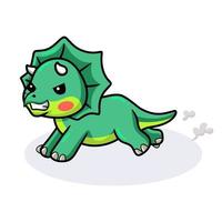 schattige boze kleine triceratops dinosaurus cartoon vector