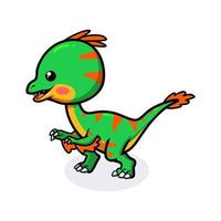 schattige kleine oviraptor dinosaurus cartoon vector