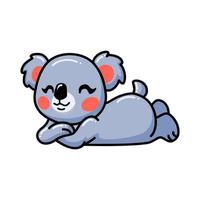 schattige baby koala cartoon liggen vector