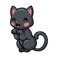 schattige zwarte kleine kat cartoon poseren vector