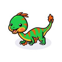 schattige kleine oviraptor dinosaurus cartoon vector