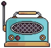 pixel art oude radio vector pictogram voor 8bit spel op witte achtergrond