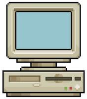 pixel art oude computer vector pictogram voor 8bit spel op witte achtergrond