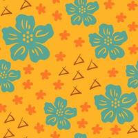 abstract zomerbloemenpatroon met doodles vector