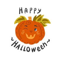 pompoen happy halloween wenskaart vector